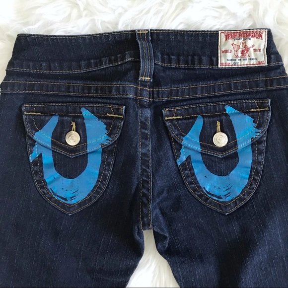 True religion jeans Joey blue foil pockets size 28 - Picture 4 of 8